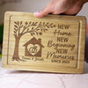 First Home, Best Memories - Couple Personalized Custom Engraved Wooden Cutting Board - Gift For Husband Wife, Anniversary