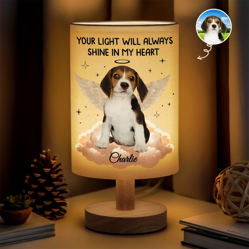 Custom Photo Until We Meet Again - Memorial Personalized Custom Linen Bedside Table Lamp - Sympathy Gift For Pet Owners, Pet Lovers