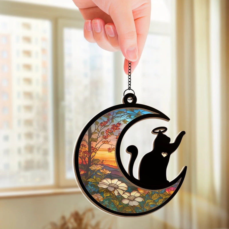 My Angel With Whiskers - Memorial Window Hanging Suncatcher Ornament - Sympathy Gift For Pet Owners, Pet Lovers