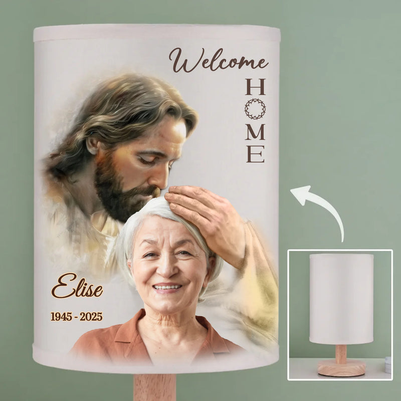 Custom Photo I'm Always With You - Memorial Personalized Custom Linen Bedside Table Lamp - Sympathy Gift For Family Members