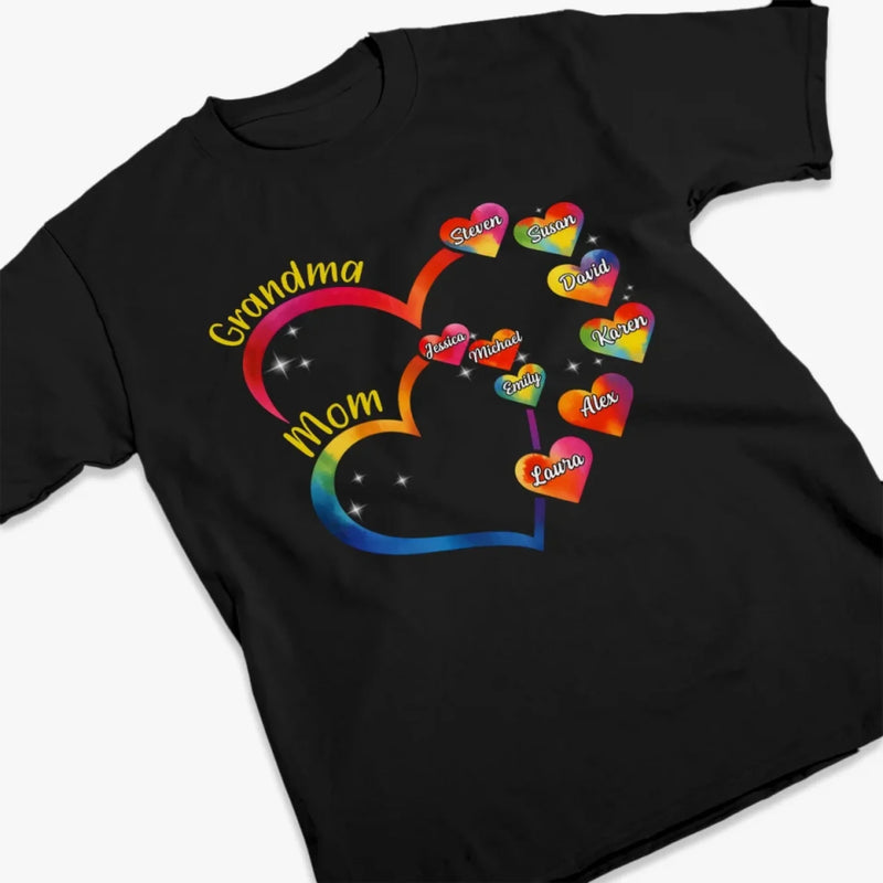 Generations Linked By Love - Family Personalized Custom Unisex T-shirt, Premium T-shirt, Hoodie - Mother's Day, Gift For Mom, Grandma