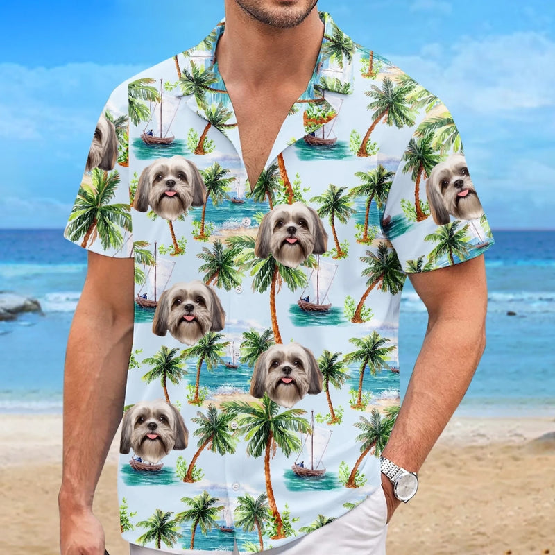 Custom Photo Fur Real On Vacation Mode - Dog & Cat Personalized Custom Unisex Tropical Hawaiian Aloha Shirt - Summer Vacation Gift, Gift For Pet Owners, Pet Lovers