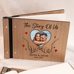 Custom Photo The Story Of Us - Couple Personalized Custom Wooden Scrapbook - Gift For Couple