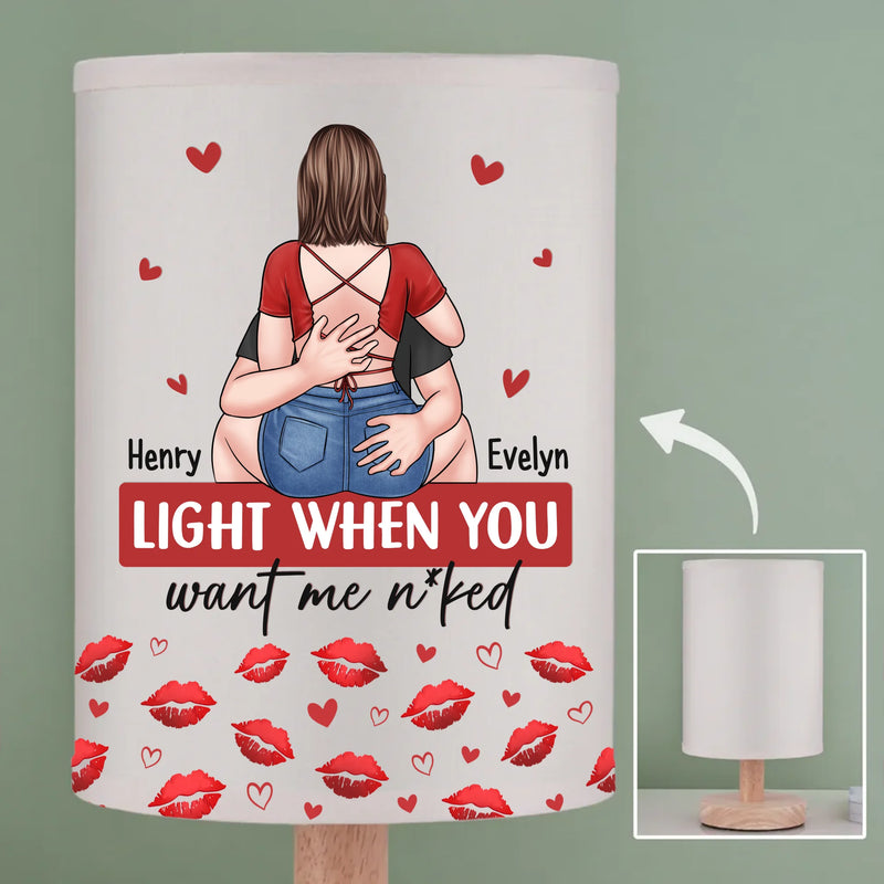 My Favorite View Is You - Couple Personalized Custom Linen Bedside Table Lamp - Gift For Husband Wife, Anniversary