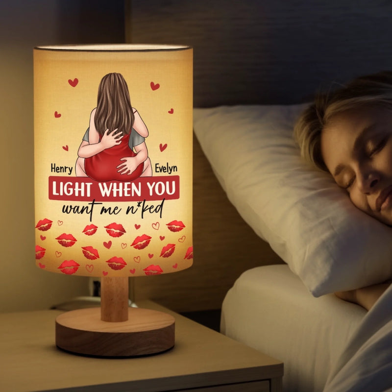 My Favorite View Is You - Couple Personalized Custom Linen Bedside Table Lamp - Gift For Husband Wife, Anniversary