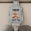 Custom Photo A Piece Of My Heart Rides With You - Couple Personalized Custom Leather Car Visor - Gift For Husband Wife, Anniversary