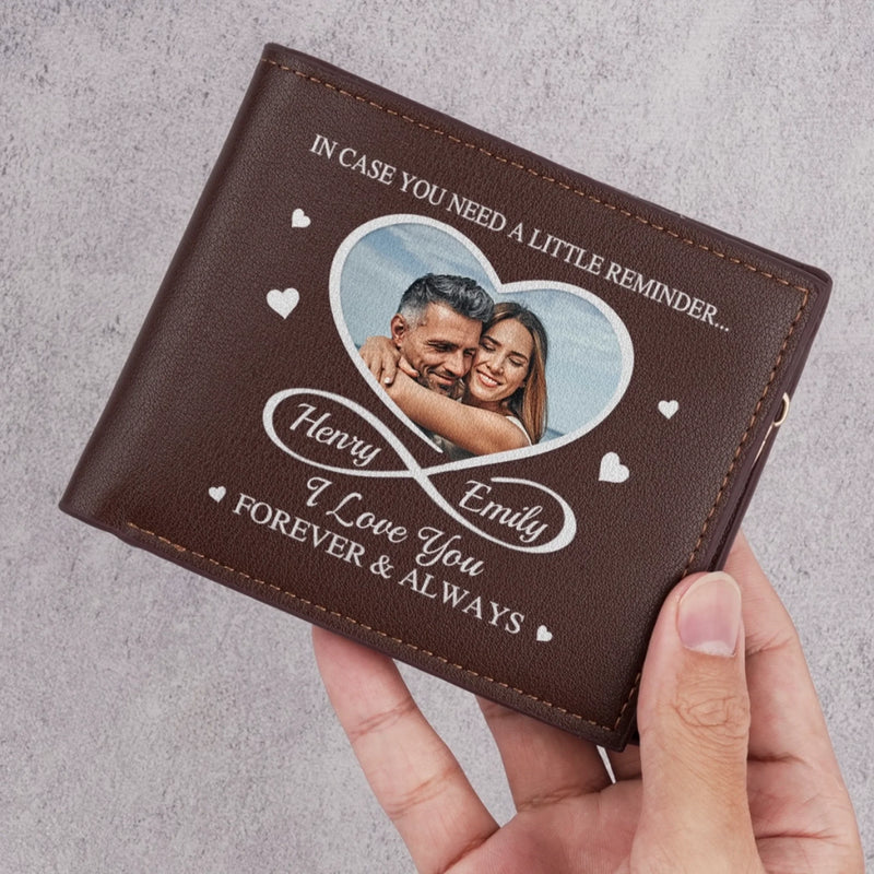 Custom Photo I Love You Forever & Always - Couple Personalized Custom Double-Sided Printed Leather Wallet - Gift For Husband Wife, Anniversary