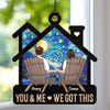 In This House, Love Lives - Couple Personalized Window Hanging Suncatcher Ornament - Gift For Husband Wife, Anniversary