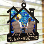 In This House, Love Lives - Couple Personalized Window Hanging Suncatcher Ornament - Gift For Husband, Wife, Couple