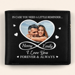 Custom Photo I Love You Forever & Always - Couple Personalized Custom Double-Sided Printed Leather Wallet - Gift For Husband, Wife, Couple