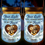 Custom Photo Love Like Yours Never Dims - Memorial Personalized Custom Solar Jar Lantern - Sympathy Gift For Dog Lovers