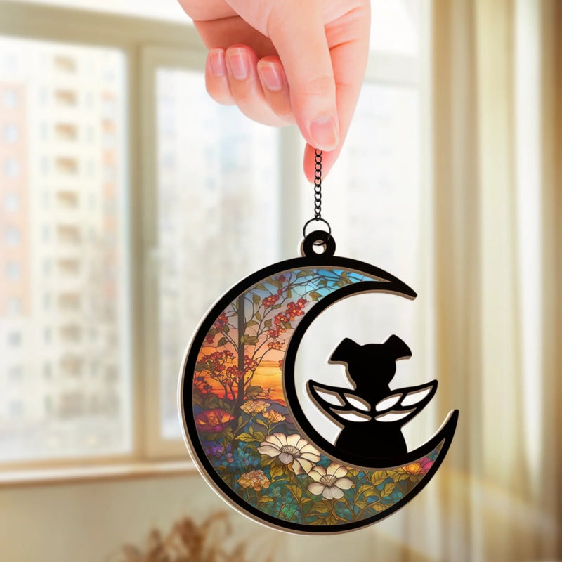 Love You With Every Pawprint - Memorial Window Hanging Suncatcher Ornament - Sympathy Gift For Pet Owners, Pet Lovers