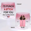 You Keep Me Sane - Bestie Personalized Custom Gradient Glass Mug - Gift For Best Friends, BFF, Sisters