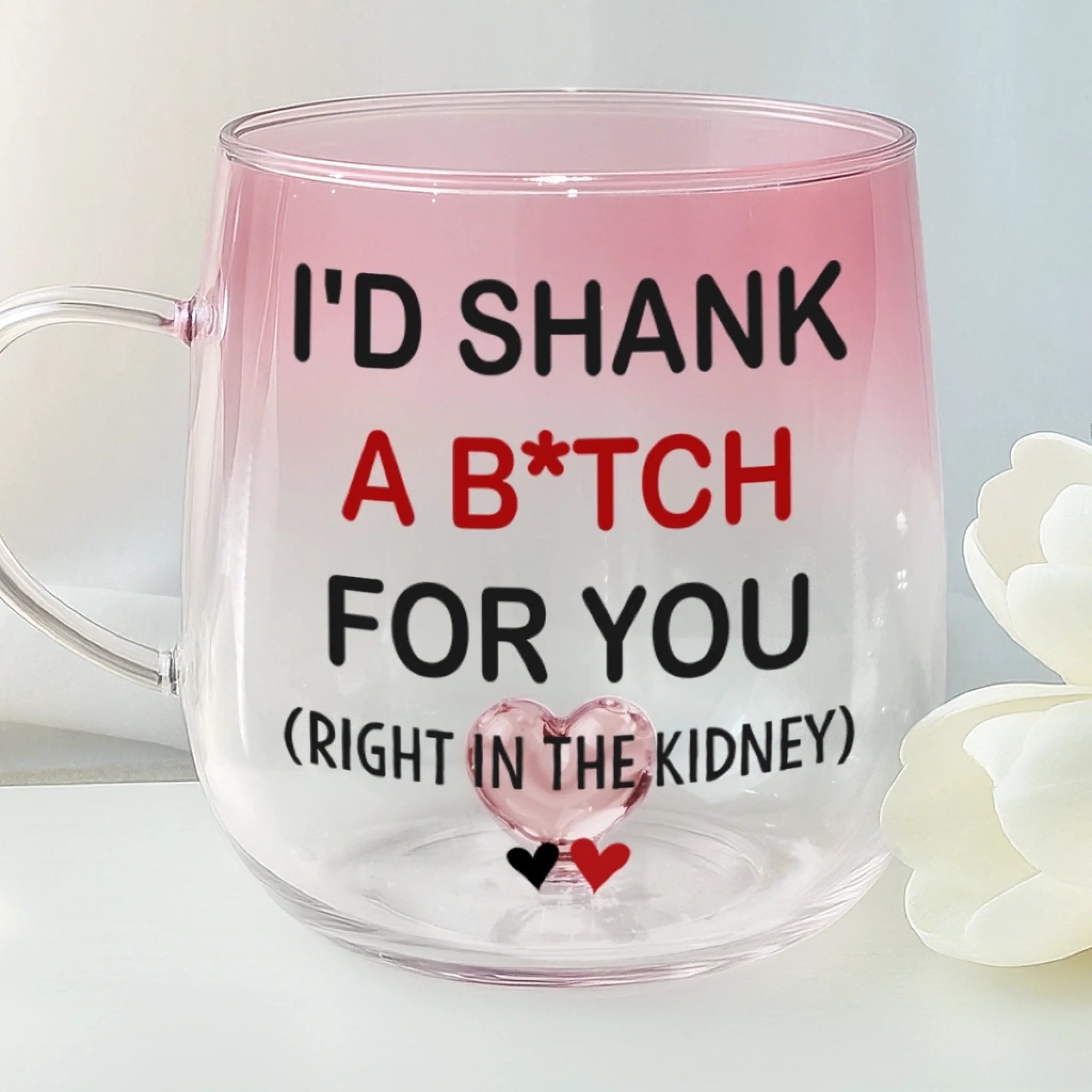 Birth Month Crystal Flower - Personalized Gradient Glass Mug Gift For Sister Bestie Family 1758013062477817