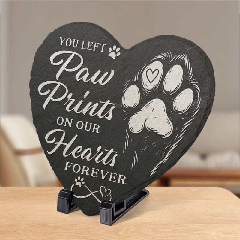 Our Cuddle Never Ends - Memorial Heart Shaped Stone With Stand - Sympathy Gift For Pet Owners, Pet Lovers