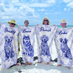 Hello Sunshine - Dog Personalized Custom Beach Towel - Summer Vacation Gift, Birthday Pool Party Gift For Pet Owners, Pet Lovers