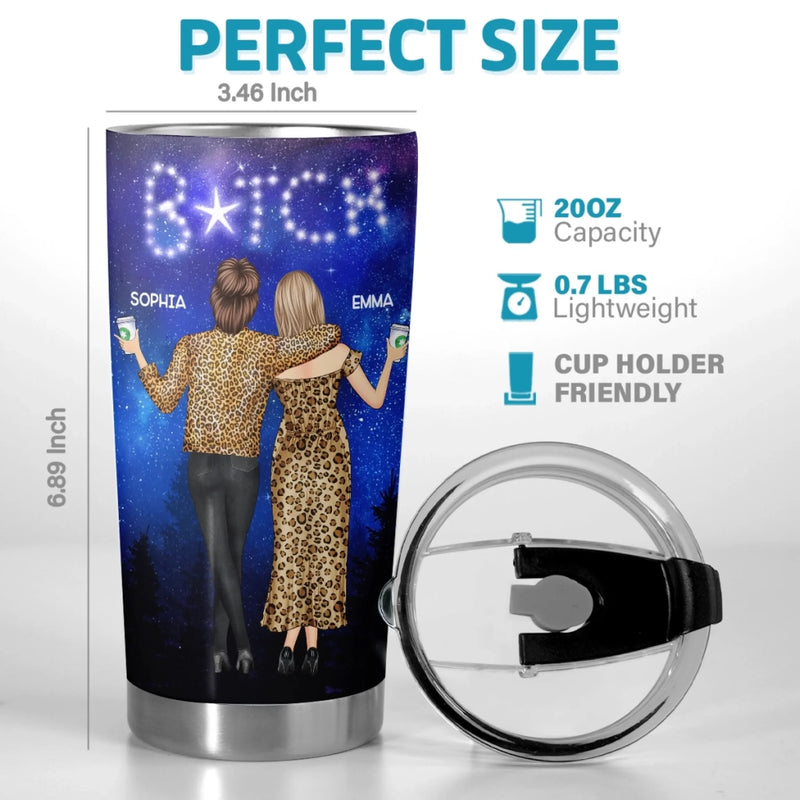 Written In The Stars, Impossible To Ignore - Bestie Personalized Custom Tumbler -  Gift For Best Friends, BFF, Sisters