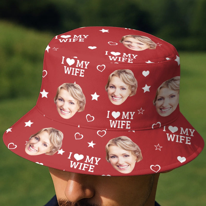 Custom Photo Still Crushing On My Wife - Couple Personalized Custom Bucket Hat - Summer Vacation Gift For Husband Wife, Anniversary