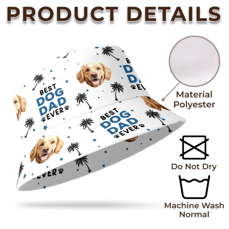 Custom Photo Fueled By Treats And Tail Wags - Dog & Cat Personalized Custom Bucket Hat - Summer Vacation Gift For Pet Owners, Pet Lovers
