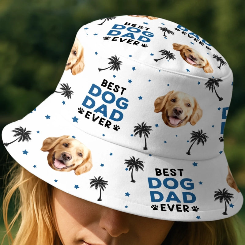 Custom Photo Fueled By Treats And Tail Wags - Dog & Cat Personalized Custom Bucket Hat - Summer Vacation Gift For Pet Owners, Pet Lovers