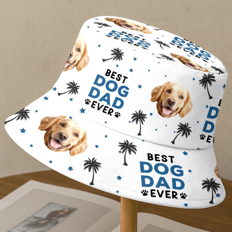 Custom Photo Fueled By Treats And Tail Wags - Dog & Cat Personalized Custom Bucket Hat - Summer Vacation Gift For Pet Owners, Pet Lovers
