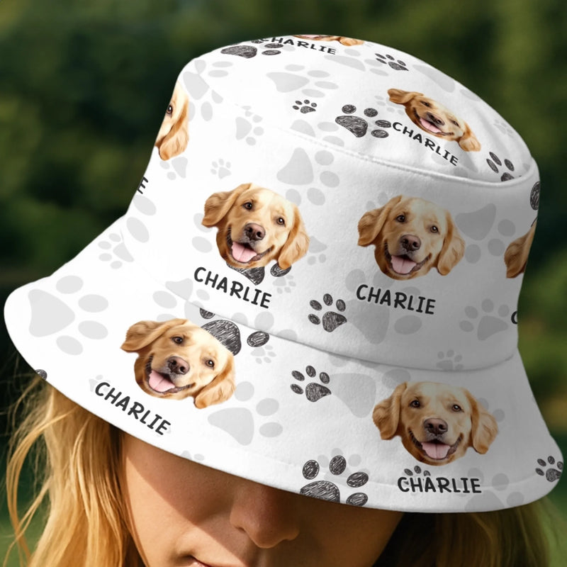 Custom Photo Life’s Better With Paws - Dog & Cat Personalized Custom Bucket Hat - Summer Vacation Gift For Pet Owners, Pet Lovers