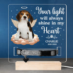 Custom Photo Forever My Angel - Memorial Personalized Custom Pet Loss Memorial Light - Sympathy Gift For Dog Lovers, Pet Owners