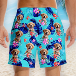 Custom Photo Paws Out, Sun's Out - Dog & Cat Personalized Custom Tropical Hawaiian Aloha Men Beach Shorts - Summer Vacation Gift For Pet Owners, Pet Lovers