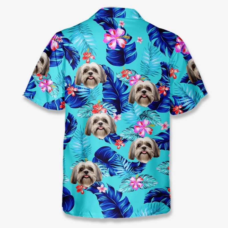 Custom Photo Stay Chill With My Fluffy Crew - Dog & Cat Personalized Custom Unisex Tropical Hawaiian Aloha Shirt - Summer Vacation Gift, Gift For Pet Owners, Pet Lovers