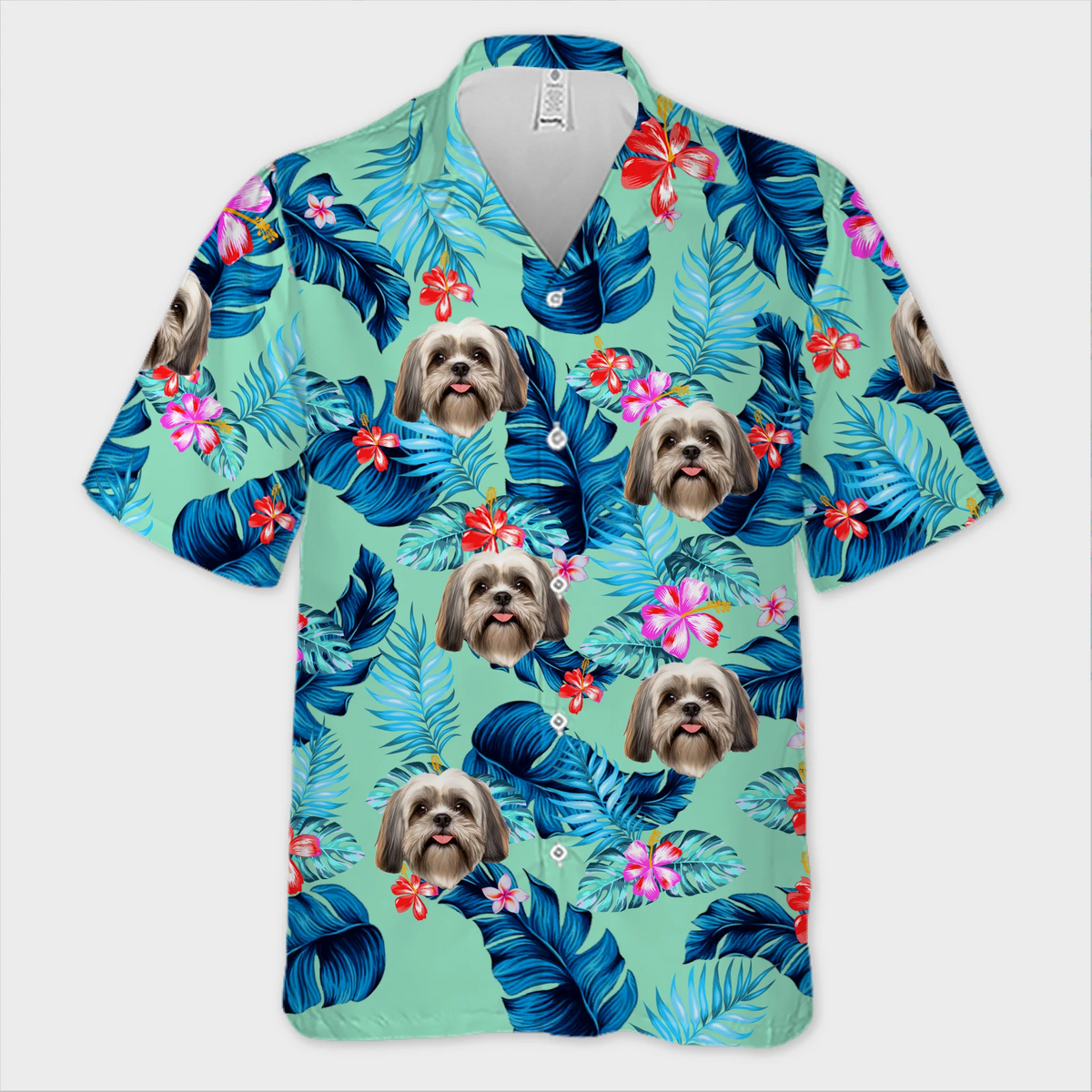 Custom Photo Stay Chill With My Fluffy Crew - Dog & Cat Personalized Custom Unisex Tropical Hawaiian Aloha Shirt - Summer Vacation Gift, Gift For Pet Owners, Pet Lovers
