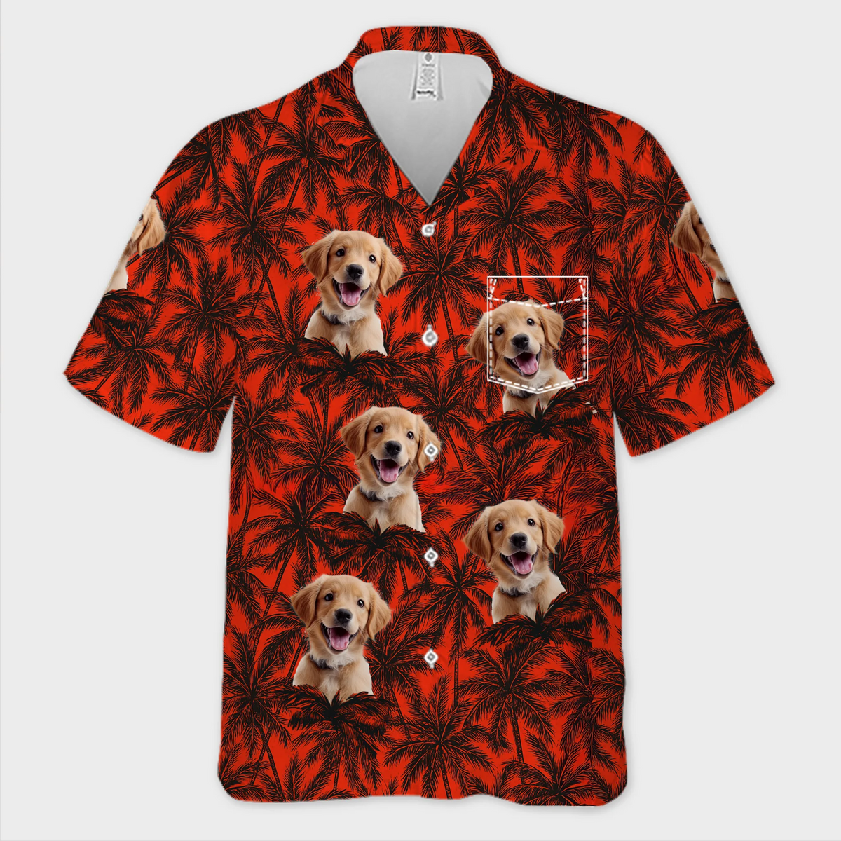Custom Photo Paws And Palm Trees - Dog & Cat Personalized Custom Unisex Tropical Hawaiian Aloha Shirt - Summer Vacation Gift, Gift For Pet Owners, Pet Lovers
