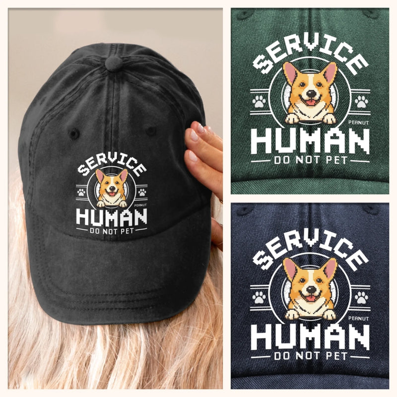 Pawfessional Human Handler - Dog Personalized Custom Vintage Washed Denim Baseball Cap - Gift For Pet Owners, Pet Lovers