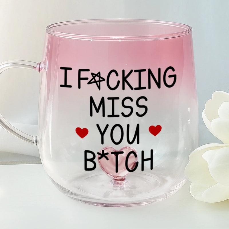 I Miss Being Annoying Together - Bestie Personalized Custom Gradient Glass Mug - Gift For Best Friends, BFF, Sisters