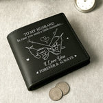 Holding On To Forever - Couple Personalized Custom Double-Sided Printed Leather Wallet - Gift For Husband Wife, Anniversary