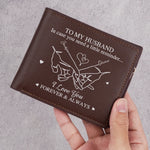 Holding On To Forever - Couple Personalized Custom Double-Sided Printed Leather Wallet - Gift For Husband Wife, Anniversary
