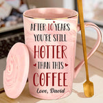A Love That Never Fades - Couple Personalized Custom 14oz Marble Mug - Gift For Husband Wife, Anniversary