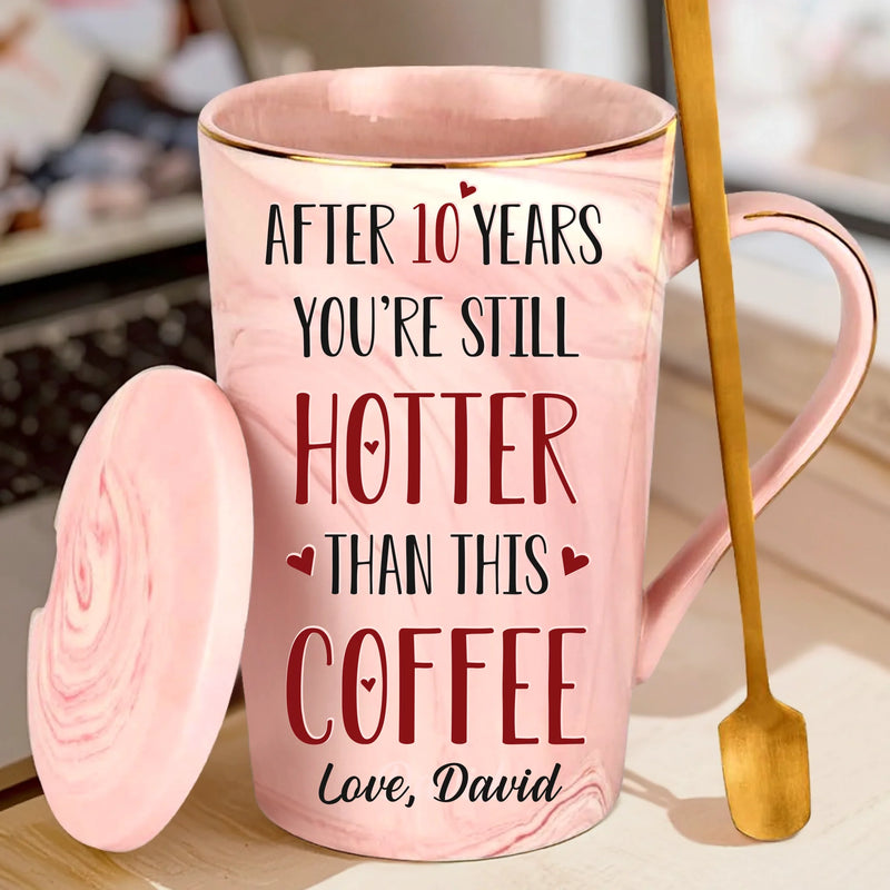 A Love That Never Fades - Couple Personalized Custom 14oz Marble Mug - Gift For Husband Wife, Anniversary