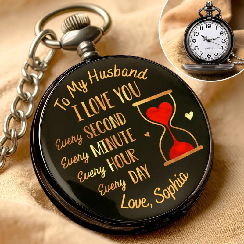 The Best Kind Of Magic Is Love - Couple Personalized Custom Pocket Watch - Gift For Husband Wife, Anniversary