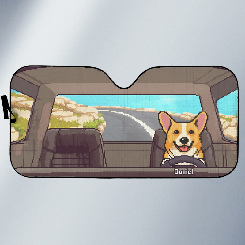 Buckle Up, It’s Bark Time - Dog Personalized Custom Auto Windshield Sunshade, Car Window Protector - Gift For Pet Owners, Pet Lovers
