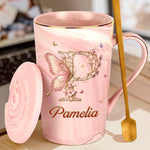 Beauty In The Little Things - Family Personalized Custom 14oz Marble Mug - Gift For Women