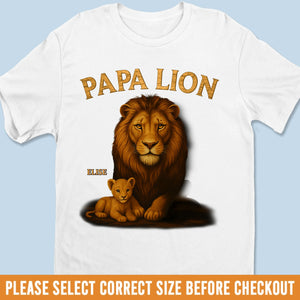 Grumpy But Loving, Papa Lion - Family Personalized Custom Unisex T-shirt, Premium T-shirt, Hoodie - Father's Day, Gift For Dad, Grandpa