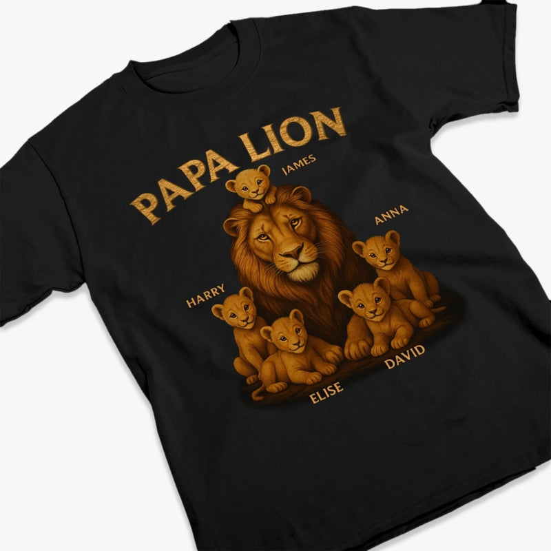 Grumpy But Loving, Papa Lion - Family Personalized Custom Unisex T-shirt, Premium T-shirt, Hoodie - Father's Day, Gift For Dad, Grandpa