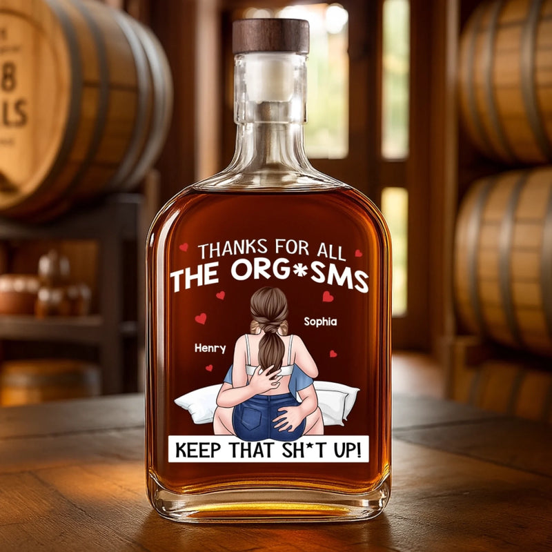 Cheers To The Wild Nights - Couple Personalized Custom Whiskey Bottle - Gift For Husband Wife, Anniversary