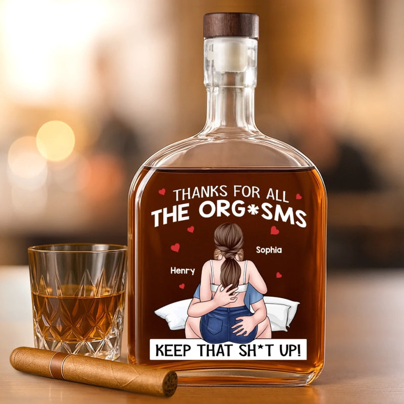 Cheers To The Wild Nights - Couple Personalized Custom Whiskey Bottle - Gift For Husband Wife, Anniversary