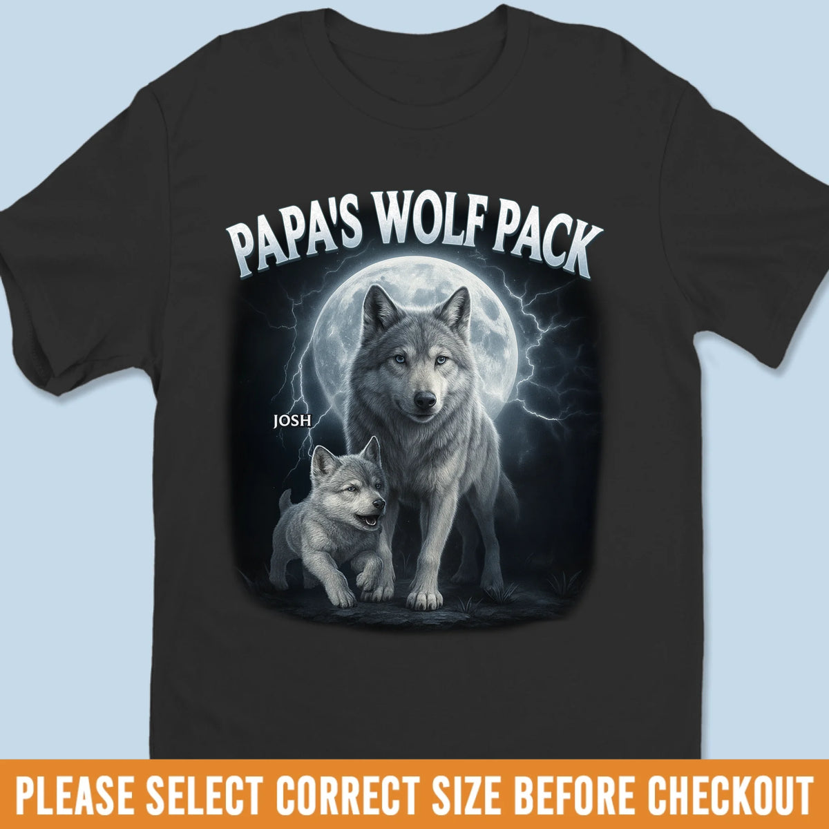 Wolf Pack Forever - T-shirt unisexe personnalisé pour la famille, t-shirt premium, sweat à capuche - Fête des pères, cadeau pour papa, grand-père