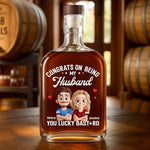 Love You More Each Day - Couple Personalized Custom Whiskey Bottle - Gift For Husband Wife, Anniversary