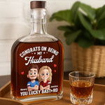 Love You More Each Day - Couple Personalized Custom Whiskey Bottle - Gift For Husband Wife, Anniversary