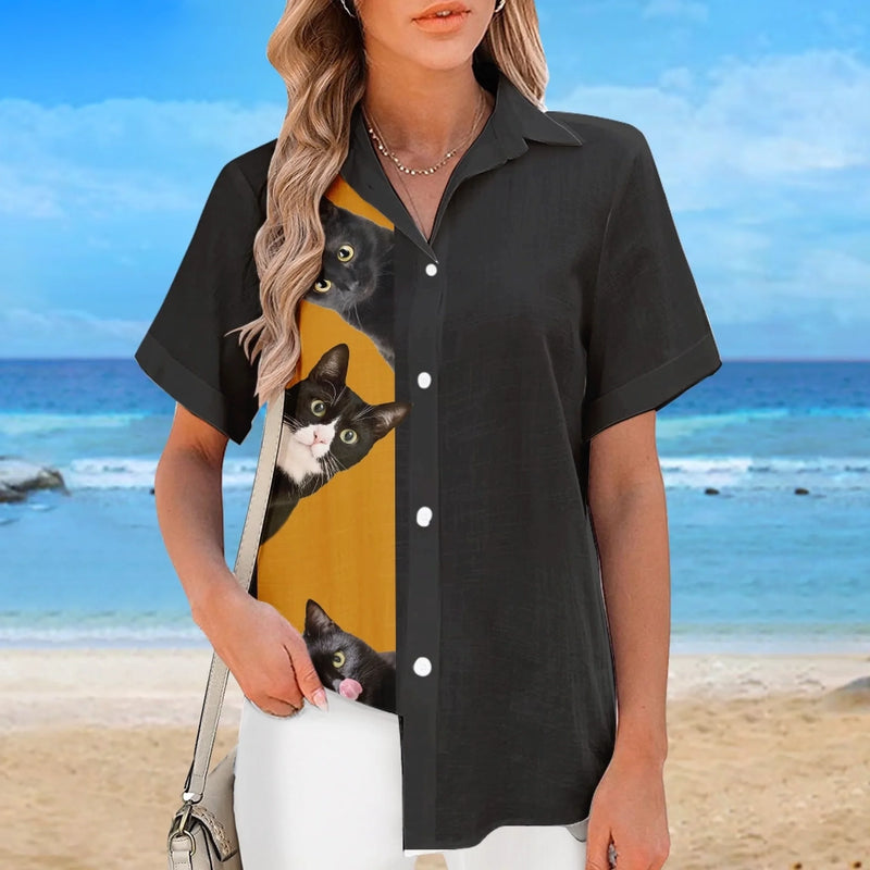 Custom Photo Paws And Relax - Dog & Cat Personalized Custom Unisex Tropical Hawaiian Aloha Shirt - Summer Vacation Gift, Gift For Pet Owners, Pet Lovers