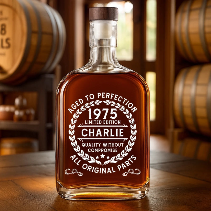 Built To Last, Aged To Perfection - Couple Personalized Custom Whiskey Bottle - Birthday, Anniversary Gift For Husband