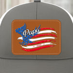 Born To Be Free - Family Personalized Custom Leather Patch Mesh Cap - 4th Of July, Gift For Dad, Grandpa